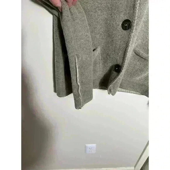 Vintage Alps Gray/Ivory Stitched  Fleece Button Seamed Sleeve Women’s S Jacket - Picture 5 of 10